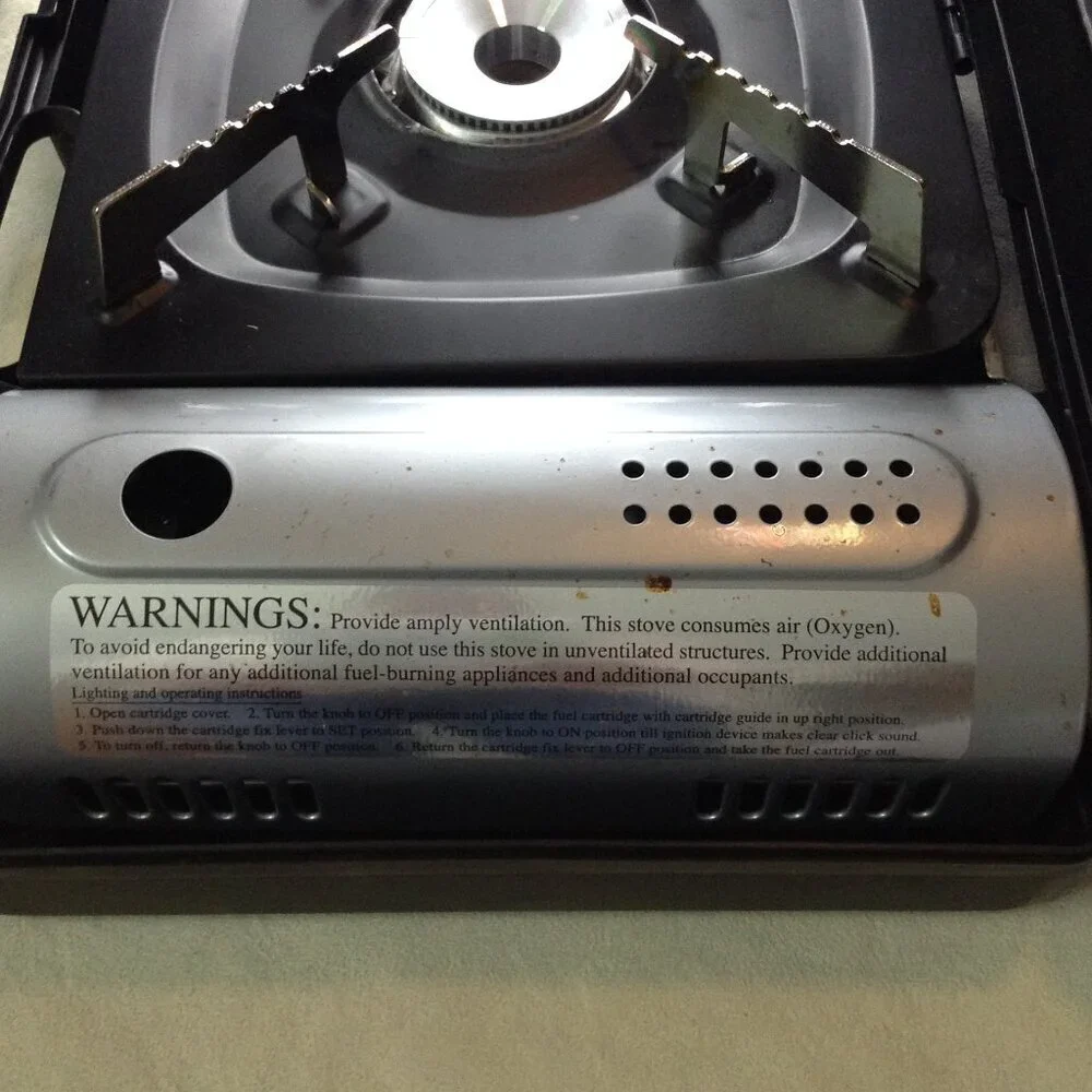 Portable Iwatani Slim Silver Camping Stove in case; Camping, Scouts, Wilderness